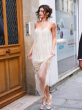Sexy White Strapless Herringbone Tulle Homecoming Dress HZ1022