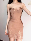 Sexy Pink Strapless Herringbone Mesh Slim Fit Homecoming Dress HZ1022