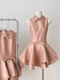 Sweet Sleeveless Studded Diamond Polo Neck Slim Fit Puffy Birthday Short Skirt Homecoming Dress HZ1022