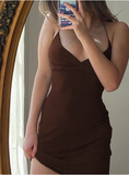 Sexy V-neck Suspenders Simple Birthday Short Skirt Homecoming Dress HZ1022