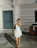 Cute Tube Top Herringbone White Irregular Birthday Dress Homecoming Dress HZ1022