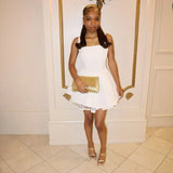 Cute Shoulder Strap A-line Back Strappy 17th Birthday Short Skirt Homecoming Dress HZ1022