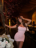 Sweet Pleated Tube Top Hip 21st Birthday Homecoming Dress HZ1022
