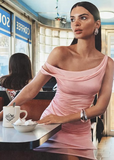 Designer Pink Off-the-shoulder Waist 16th Birthday Homecoming Dress HZ1022