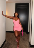 Sexy Pink Halter Neck Slim Fit Hip 21st Birthday Homecoming Dress HZ1022