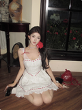 Princess Lace Stitching White Sling Waist Cake Birthday Skirt Homecoming Dress HZ1022