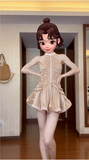 Sweet Waist Rhinestone A-line Cake Birthday Dress Homecoming Dress HZ1022