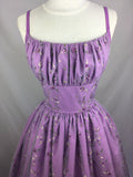 Sweet Purple Flower Embroidery Waist A-line 16th Birthday Homecoming Dress HZ1022