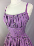Sweet Purple Flower Embroidery Waist A-line 16th Birthday Homecoming Dress HZ1022