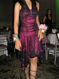 Sexy Pink Black Tulle Sequined Halter Neck Irregular 19th Birthday Homecoming Dress HZ1022
