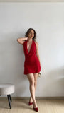 Sexy Red Halter Neck Chiffon 19th Birthday Homecoming Dress HZ1022
