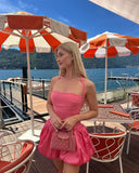 Sweet Pink Halter Neck Flower Bud Skirt 17th Birthday Homecoming Dress HZ1022