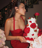 Sexy 19th Birthday Burgundy Satin Homecoming Dress HZ1022