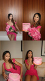 Sweet Ruffled Low-cut Pink Backless Birthday Short Skirt Homecoming Dress HZ1022