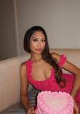 Sweet Ruffled Low-cut Pink Backless Birthday Short Skirt Homecoming Dress HZ1022