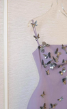 Charming Purple Butterfly Strap Satin 17th Birthday Homecoming Dress HZ1022