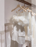 Designer Suit Ruffled Satin Suspenders Birthday Skirt Homecoming Dress HZ1022