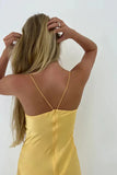 Simple Mermaid Straps Yellow Prom Dress 21th Birthday Outfit HZ1022