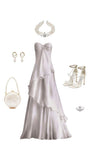 Sexy A line Sweetheart Party Dresses White Long Prom Dresses HZ1022