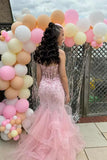Elegant Mermaid Sweetheart Lace Pink Long Birthday Dress Prom Dress Baddie Summer 20th Birthday Outfit HZ1121