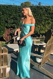 Gorgeous Sheath Off The Shoulder Yellow Satin Prom Dresses Formal Summer Wedding Guest Dresses Wedding Guest Outfits HZ1121