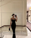 Pretty Mermaid Sweetheart Black Satin Long Prom Dresses Graduation Dress Evening Gowns HZ1121