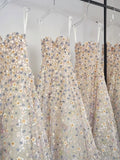 Classy Elegant Ball Gown Sweetheart White Flowers Tulle Long Prom Dresses HZ1121