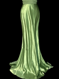 Vintage Classy Mermaid V Neckline Sage Green Beads Long Evening Dress Prom Dresses HZ1121