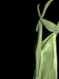 Vintage Classy Mermaid V Neckline Sage Green Beads Long Evening Dress Prom Dresses HZ1121