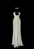 Classy Elegant A line Halter White Chiffon Sleeveless Long Prom Dresses HZ1121