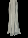 Classy Elegant A line Halter White Chiffon Sleeveless Long Prom Dresses HZ1121