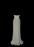 Classy Elegant A line Halter White Chiffon Sleeveless Long Prom Dresses HZ1121
