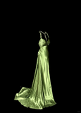 Vintage Classy Mermaid V Neckline Sage Green Backless Long Evening Dress Prom Dresses HZ1121