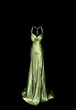 Vintage Classy Mermaid V Neckline Sage Green Backless Long Evening Dress Prom Dresses HZ1121