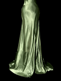 Vintage Classy Mermaid V Neckline Sage Green Backless Long Evening Dress Prom Dresses HZ1121