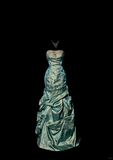 Classy Elegant Ball Gown Strapless Blue Sleeveless Long Prom Dresses HZ1121