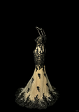 Vintage Classy Mermaid Spaghetti Straps Champagne Tulle Lace Long Evening Dress Prom Dresses HZ1121