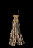 Classy Elegant Mermaid Spaghetti Straps Brown Sleeveless Long Prom Dresses HZ1121