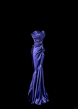 Vintage Classy Mermaid Sweetheart Grape Satin Sleeveless Pleated Long Evening Dress Prom Dresses HZ1121