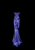 Vintage Classy Mermaid Sweetheart Grape Satin Sleeveless Pleated Long Evening Dress Prom Dresses HZ1121