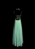 Classy Elegant A line Spaghetti Straps Blue Beading Sleeveless Chiffon Prom Dresses HZ1121