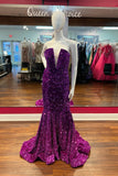 Sequin Strapless Mermaid Long Prom HZ0308