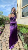 Simple Purple Evening Formal Dresses Mermaid Senior Prom HZ0308