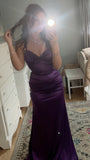Simple Purple Evening Formal Dresses Mermaid Senior Prom HZ0308