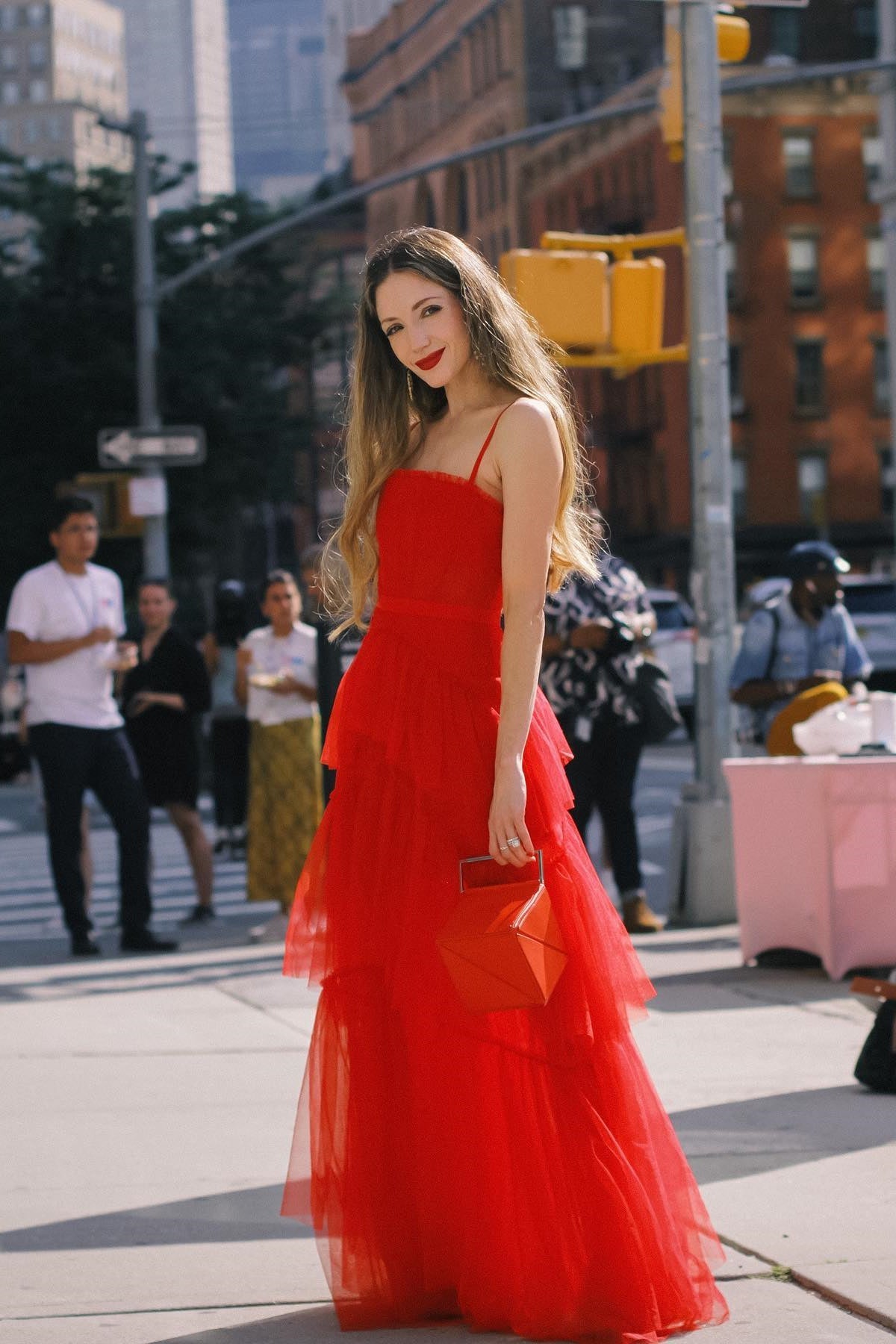 Straps Black Tiered Ruffle Tulle Long Party HZ0308