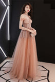Stunning Champagne Sequins Long Formal HZ0308