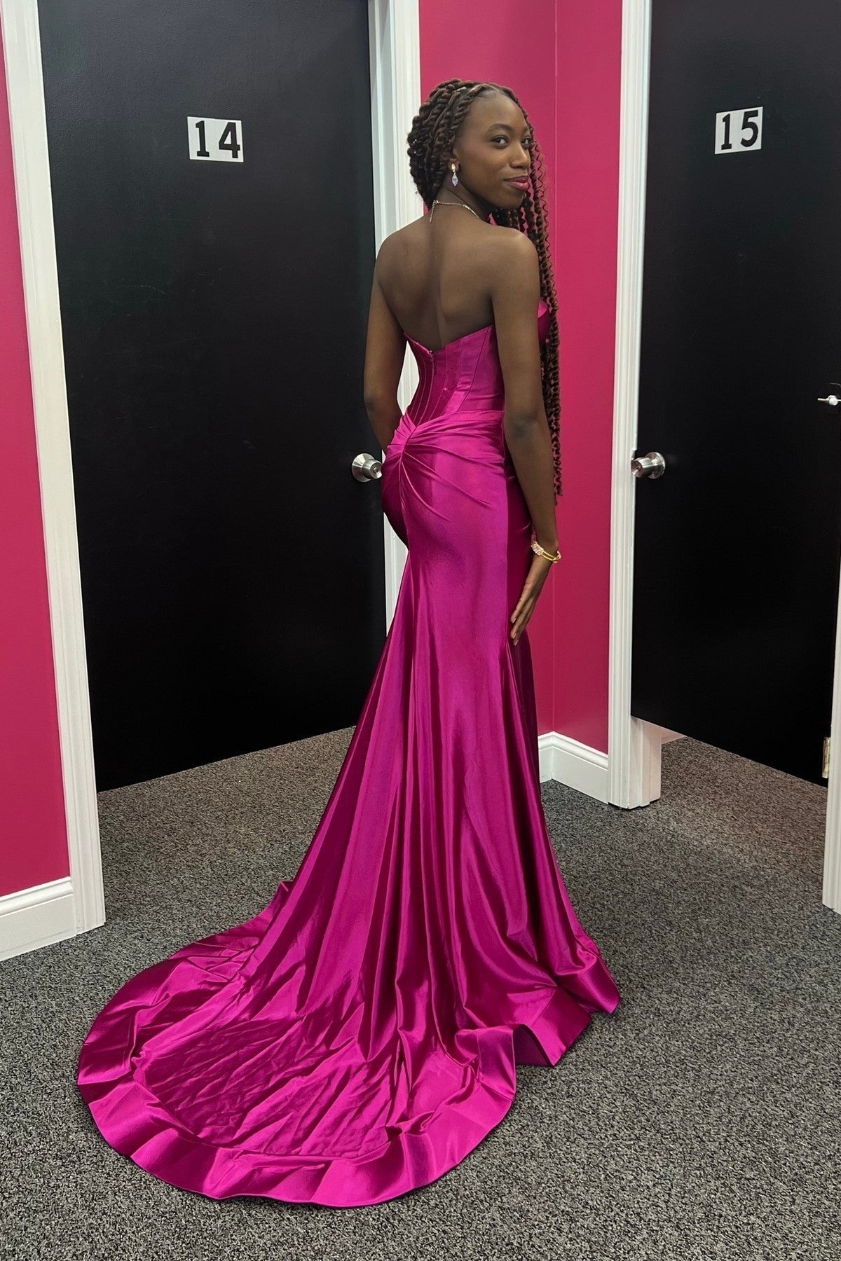 Sweetheart Black Corset Mermaid Ruched Formal HZ0308