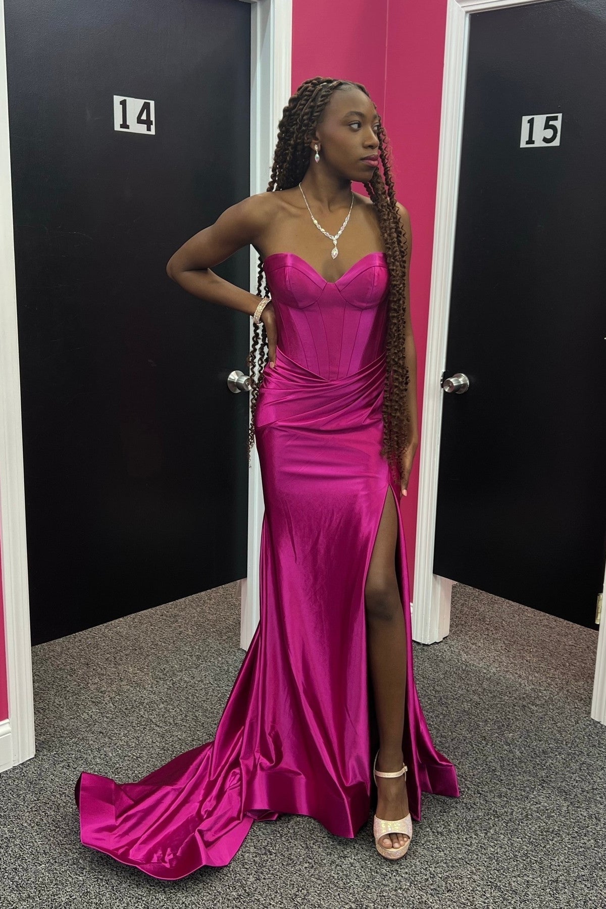 Sweetheart Black Corset Mermaid Ruched Formal HZ0308