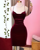 Cute Sheath Spaghetti Straps Burgundy Short Homecoming Dress Summer Middle School Formal Hoco Dresses Cocktail Dress Birthday Outfits HZ1121