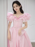 Pretty Ball Gown Sweetheart Satin Pink Long Quinceanera Dress Formal Gowns Vestido De 15 Anos Sweet 16 Dress HZ1121
